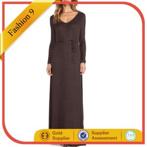 China Casual V Neck Floor Length Maxi Dress factory