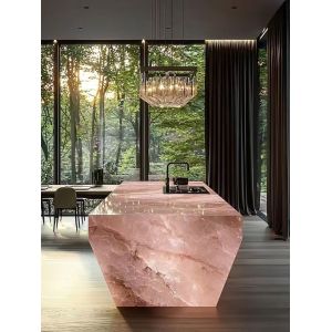 China Hot Sale Luminous Tables Restaurant New Type Furniture Square Ice Crack Onyx Luminous Coffee Table Tea Table for Bar Pub Restaurant 48'' 1200mm Back Lighted Translucent Furniture on sale