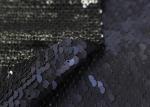 Navy Sequin Mesh Fabric , Embroidered Lace Fabric By The Yard For Evening