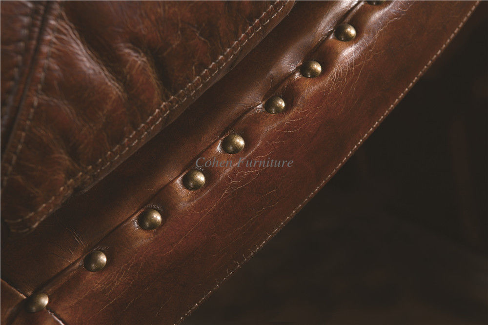 Wooden Legs 100 Genuine Soft Grain Leather Sofa High Density Foam Multi - Size Choice