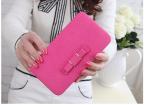 2016 new butterfly knot women's long wallet embossed leather fashion