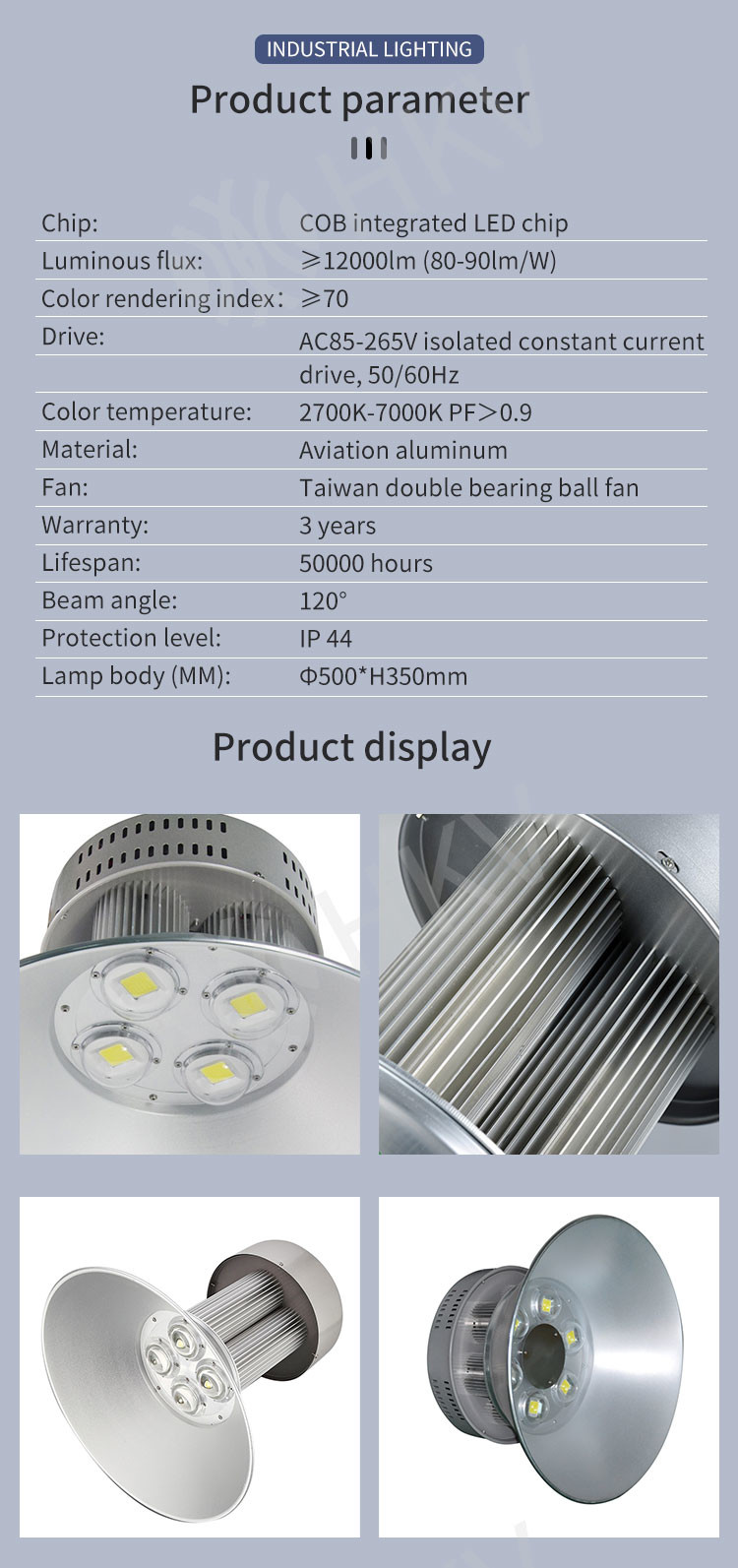 High Bay Industrial Lighting Lamp Factory Workshop Stadium Lamp 150W
