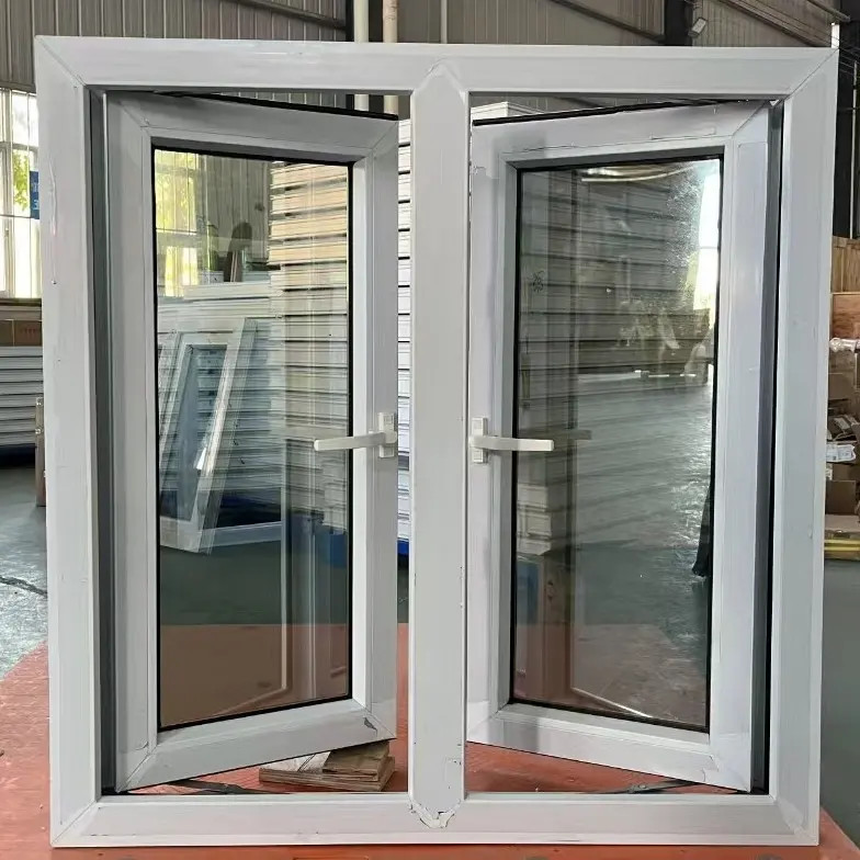 Modern European Swing Style Casement Glass Windows Soundproof Hurricane-Resistant Function for Bedrooms
