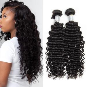 China Peruvian Deep Wave Hair 100% Human Hair Weave Peruvian Curly Hair Extensions factory
