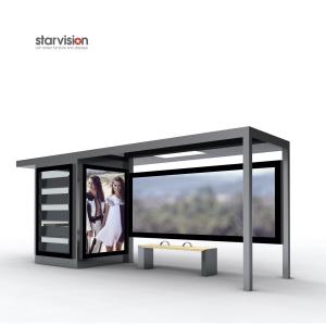 China Anti Rust 4200mm Length Smart Bus Shelter With Advertising Multi Poster factory