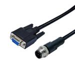 M12 Female 4pins A Code Molding Connector To D-Sub Female 9 Pins Waterproof