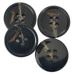 32L Plastic Coat Buttons Painting Color On Logo Use For Coat Sweater
