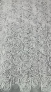 China White Rose Mesh French Chantilly Lace Fabric Breathe And Elegant White For Garments Gowns Wedding Dresses factory