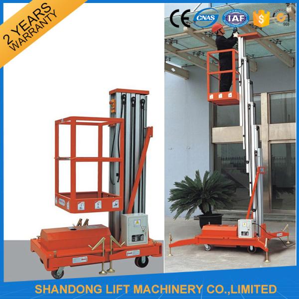 Single Four Mast Aluminum Alloy Aerial Work Platform Lift For Aerial Work CE