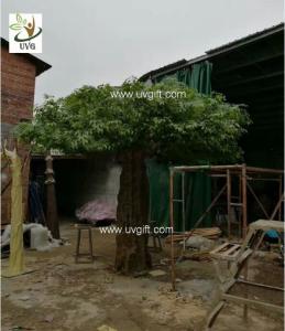 China UVG indoor large fake trees realistic banyan tree with silk leaves for sale GRE062 factory