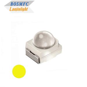 China 3528 SMD LED Yellow light viewing angle 60 degrees dome lens Amber led diode light for traffic light factory