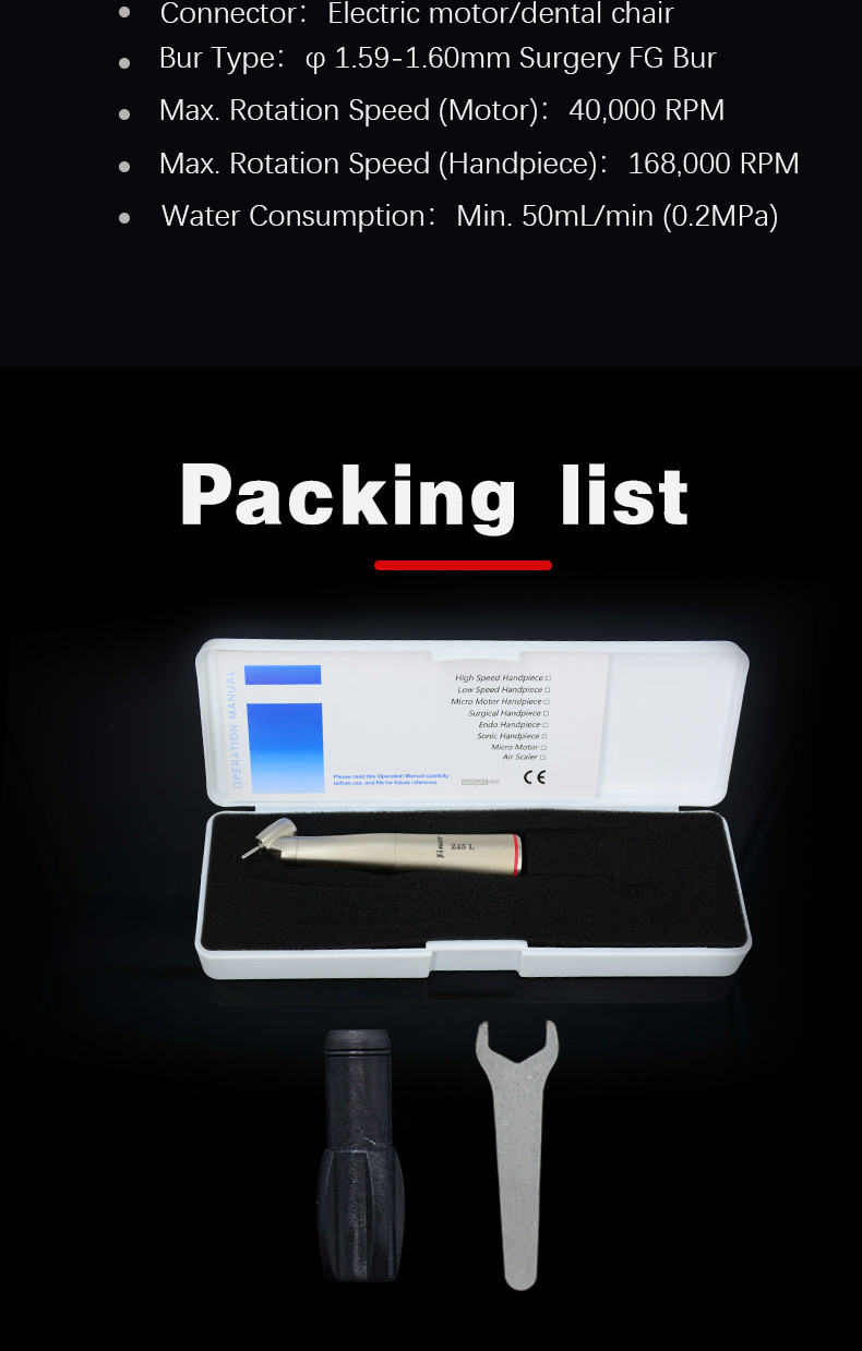Red Ring Surgical Dental Handpiece Unit Practical Fiber Optic