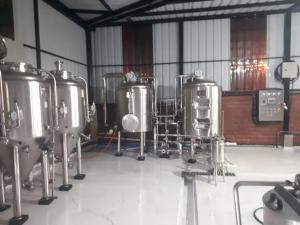 China 200 L Beer Brewing Equipment Beer Mash System With Direct Fire Heating factory