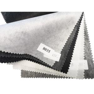 China 20-80GSM 100% Polyester Double Dot Nonwoven Fusing Interlining Fabric factory