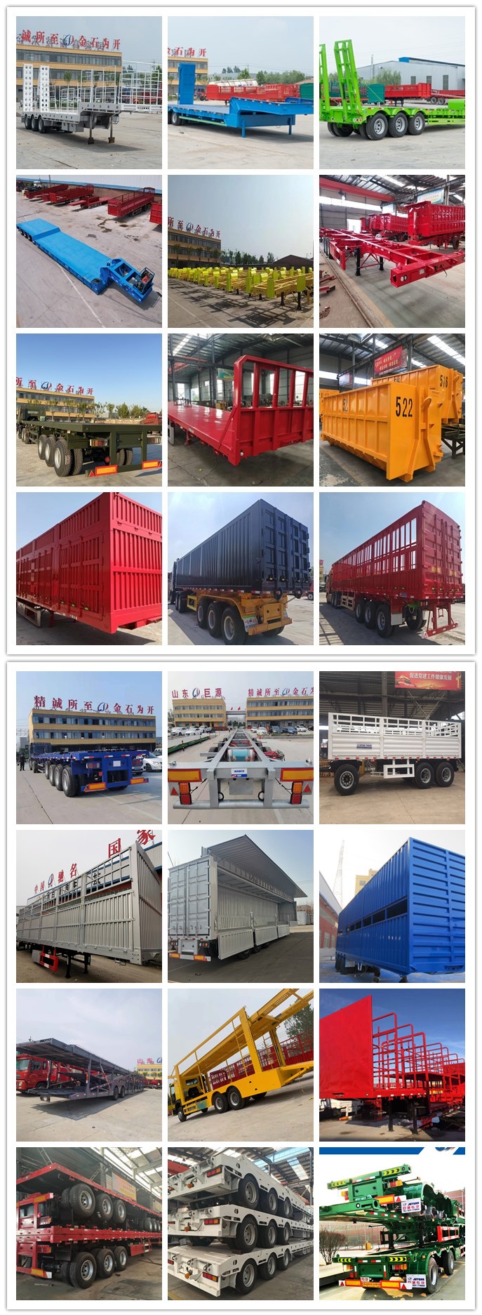 45ft Flat Platform Semi-Trailer Rim 9.00-22.5 3 Axles Shipping Container Carrier