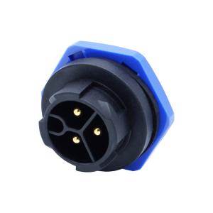 China Male Rear Panel Mount Socket M20 Self-locking Waterproof LED IP67 Connectors factory