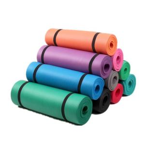 China Thick NBR Exercise Floor Mats , Durable Non Slip Yoga Mat With Strap factory