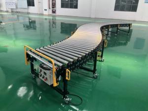 China 45 degree 90 degree Turning Curved powered flexible conveyor factory