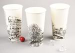 500ml Ice Cream Disposable Cups With Straw , Take Out Coffee Cups OEM ODM