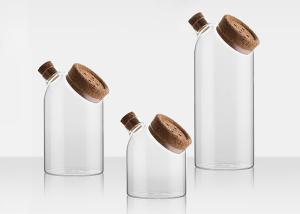 China Household Kitchen Grain Sealable Glass Jars Transparent Round 500ml / 800ml factory