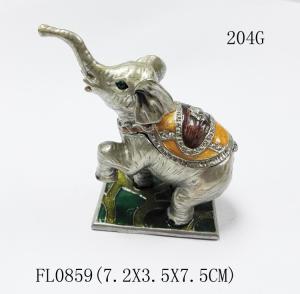 China jewelry pewter box elephant jewelry box wholesale luxury gold plating elephant jewelry box factory