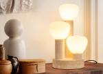 Yellow travertine wooden table lamp bedroom for home decorator interior stone