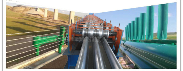 W Shaped Cr12 Steel Sheet PLC Guard Rail Roll Forming Machine For Highways