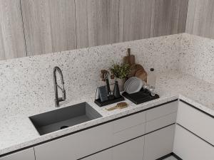China Modern Modular Kitchen Design Wooden Furniture Pvc Door Panel Economic Wood Kitchen Cabinet factory