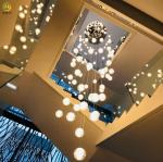 Bubble Ball Crystal Pendant Light G4 Glass Ball Long Hanging