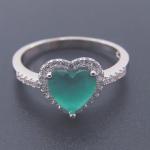 Plated Natural Freshwater Round Cut Pearl Green Emerald Vintage Engagement Ring