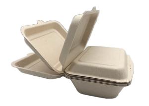 China 655ml Rectangle 7&quot;×5'' Unbleached Biodegradable Takeout Containers factory