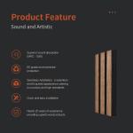 Natural Veneer Slatted Wood Acoustic Panels HDF Materials Sound Proof CE FSC