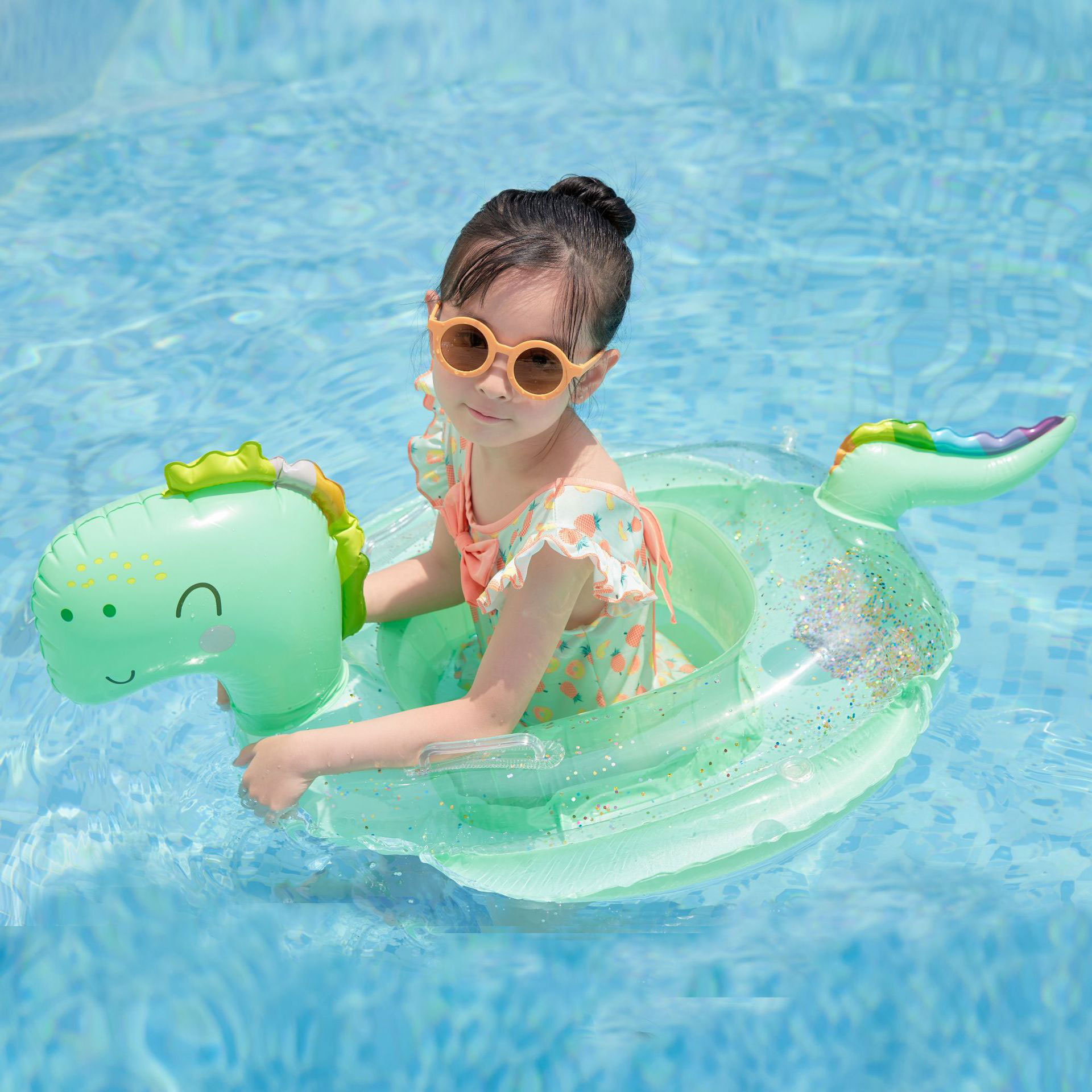 Swim Ring Inflatable Pool Floats Tube Rings Tubes Toys Bundle for Beach Swimming Party