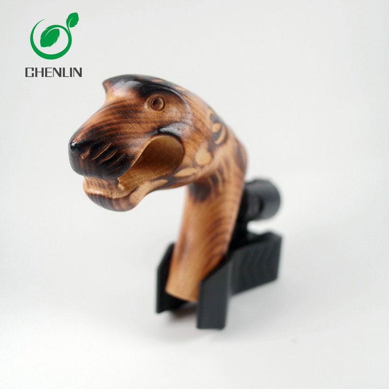 Holographic Animal Wooden Umbrella Handle Head Pantone Color Code Available