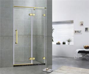 China Golden Bronze Inline Frameless Corner Shower Doors 10mm Tempered Glass CE / SGCC factory