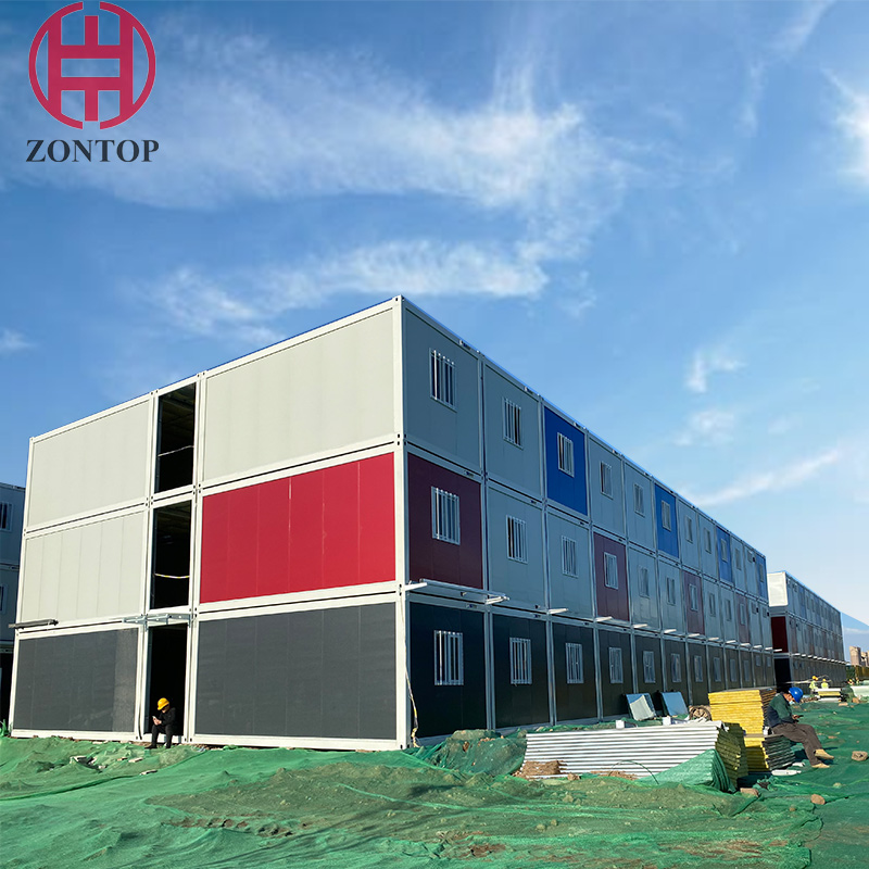 Zontop China Flat Pack Built Storage 2 Shipping Prefab Modular Home Prefabricated Container House