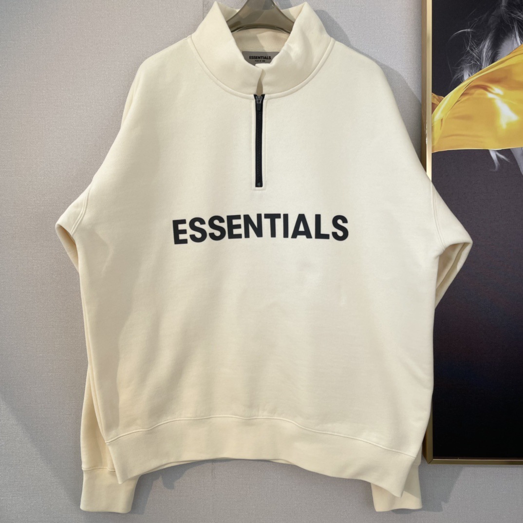 Custom Women Men Zip Up Long Sleeve Sweatshirt Jersey Fabric Essentials Half Zip Sweatshirt