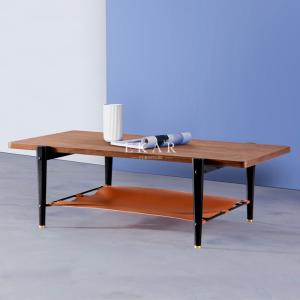 China Rectangle Solid Wood Leather Modern Italian Coffee Table factory