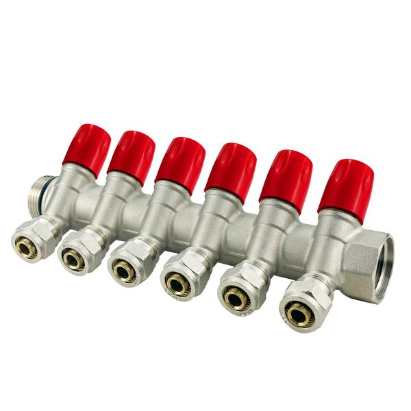 Tubomart 2-12 Outlets Underfloor Heating Water Distributor PEX Brass Manifolds
