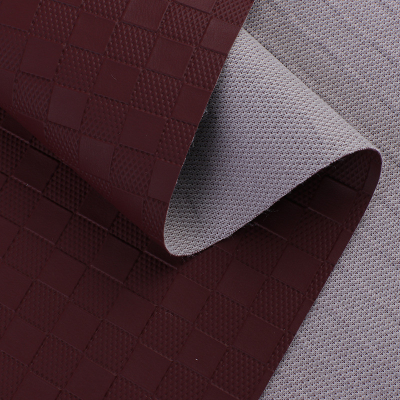 Checkered PVC Faux Artificial Leather Bag Decorative Leather Fabric