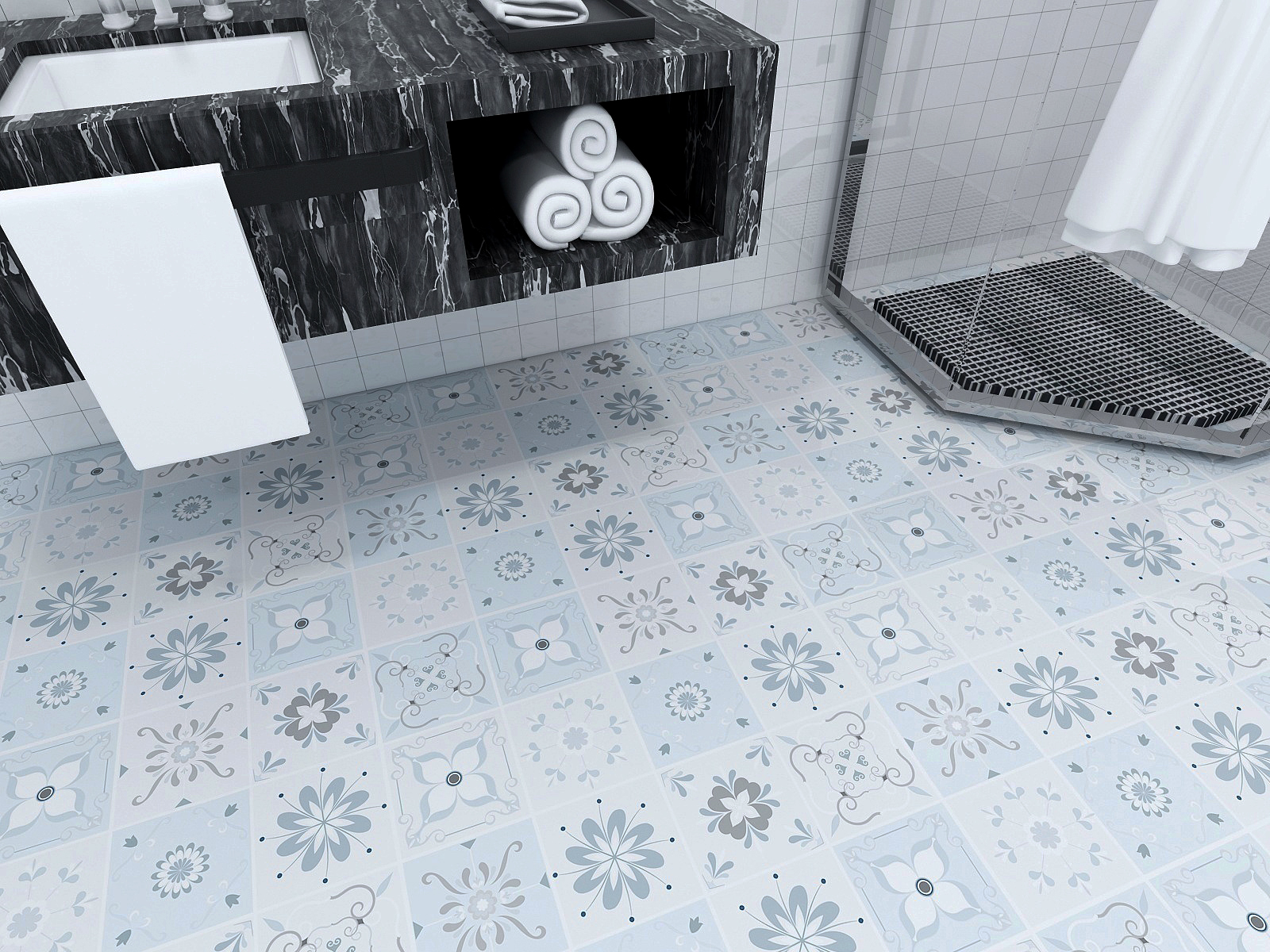 Self Adhesive Floor Sticker for Waterproof Bathroom Floor Tile Anti-Slip