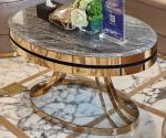 stone top Brass stainless steel metal side table/End table/coffee table/C table,