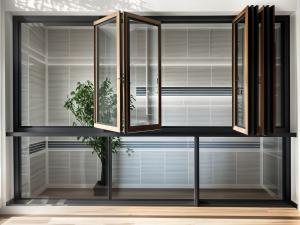 China Custom Fireproof Folding Glass Windows Aluminum Alloy 5mm Thickness factory
