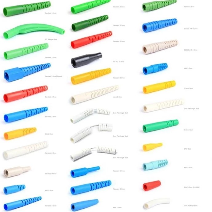 Plastic fiber optic white LC 90degree boots 2mm 3mm For optical fiber cable connector