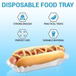 Disposable Package for 6'' Food White Fluted Sandwiches Hamburgers and More in