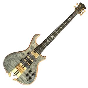 China Custom Alem Style Mark King 5 Omega Cut Bottom Shape Neck Through Body Flamed Maple Top 5 Strings Bass Guitar factory