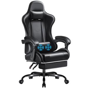 China Adjustable Racing Computer Video Game Chair with Footrest and Massage Lumbar Support factory