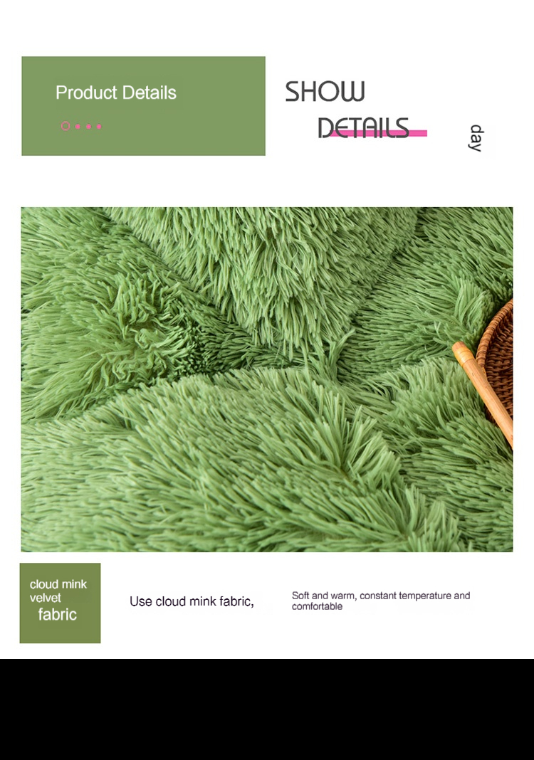 Customizable Modern Style Rainbow Color Faux Fur Velvet Fluffy Plush Soft Bedding Set