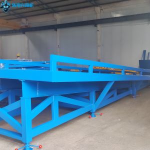 ODM/OEM CE/ISO Specially Customized Spliced Blue Mobile Manual Loading Dock Ramp