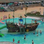 Fiberglass Aqua Play Water Park Equipment , Pirate Ship Kids Water Slides